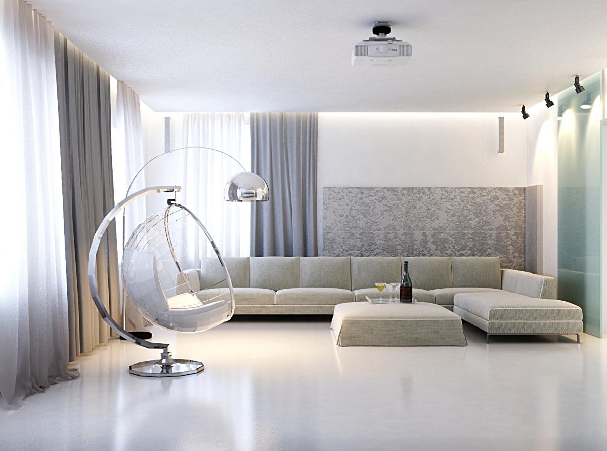 Красивый дизайн интерьера двухкомнатной квартиры в стиле минимализм