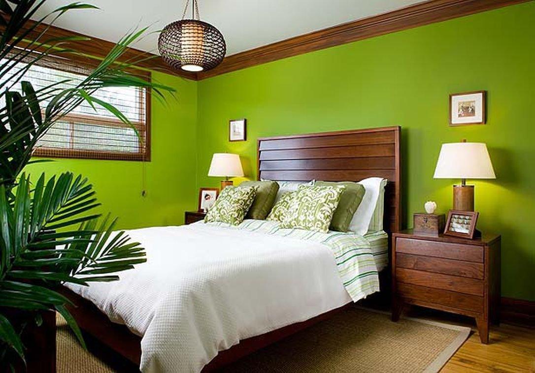 Оттенки зеленого в спальне
